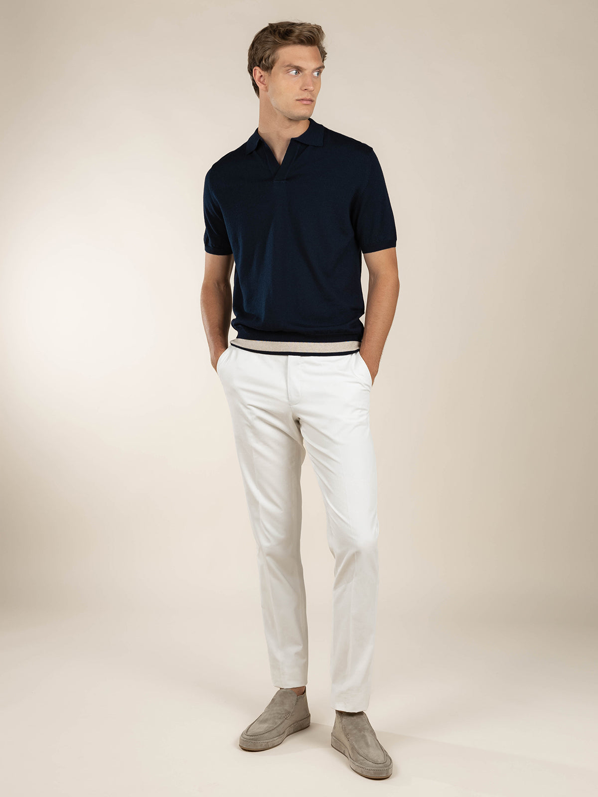 Buttonless AUR1 Polo Navy