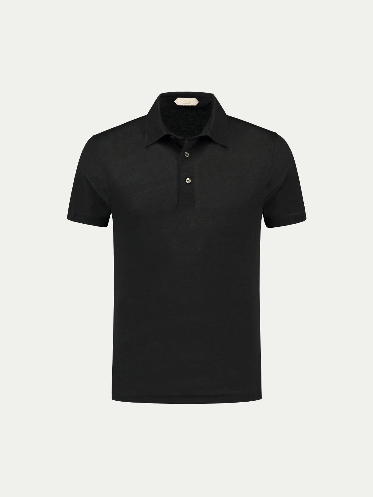 Aurélien | Black Linen Polo Shirt