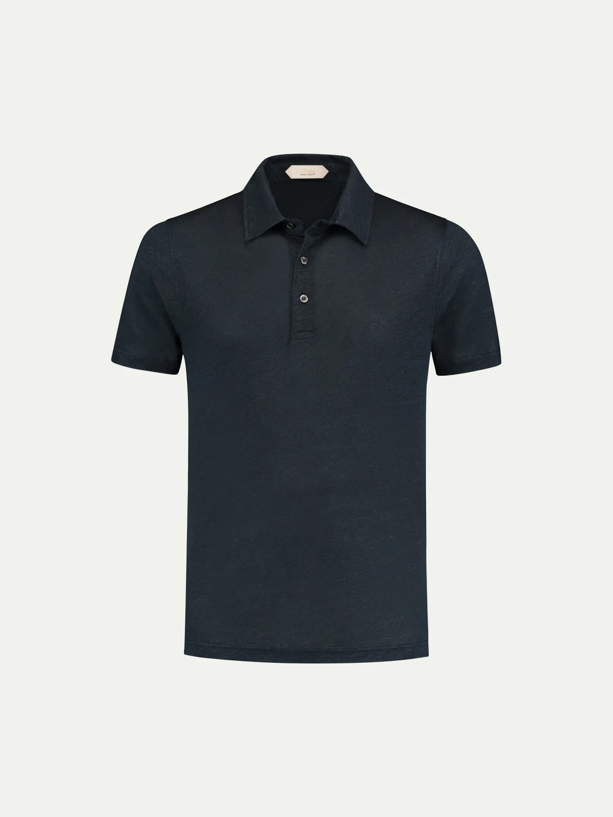 Navy Linen Polo Shirt