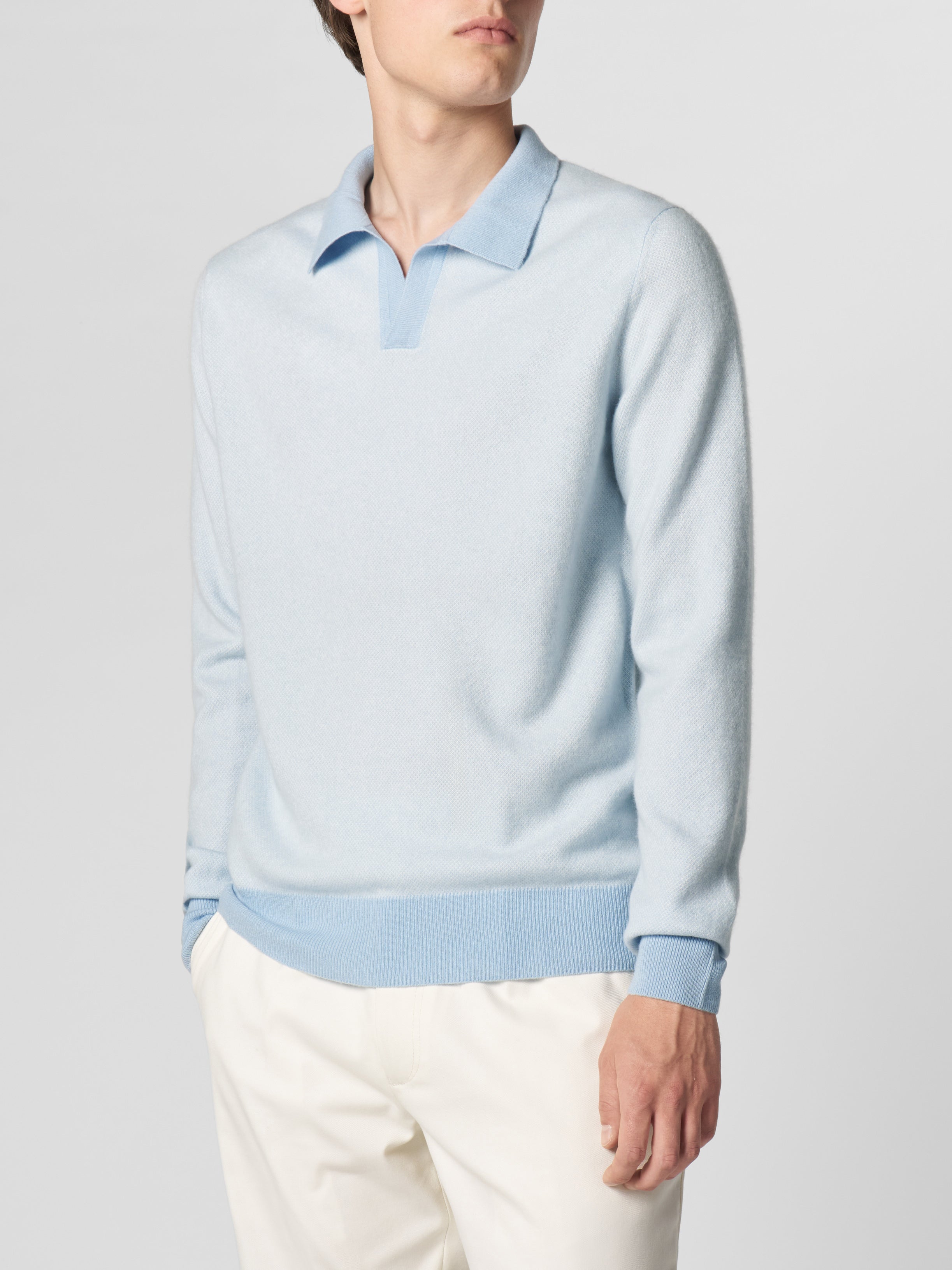Light Blue Jaquard Polo