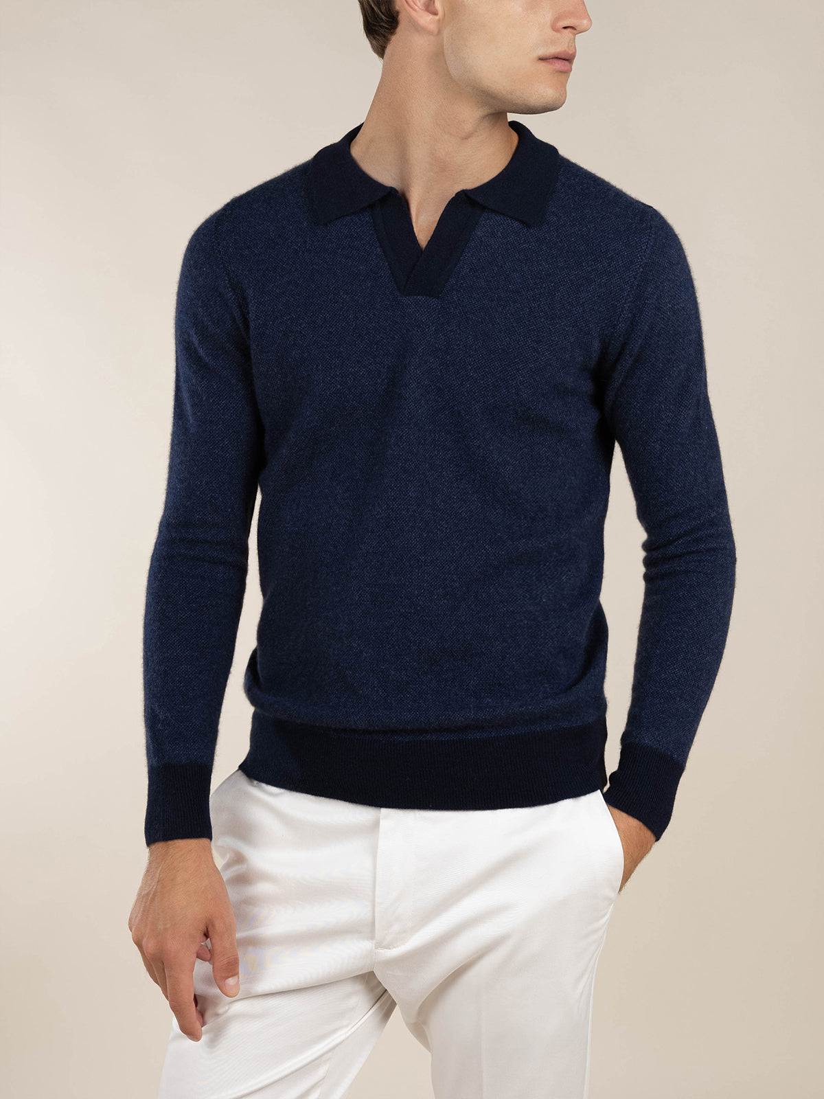 Navy Jaquard Polo