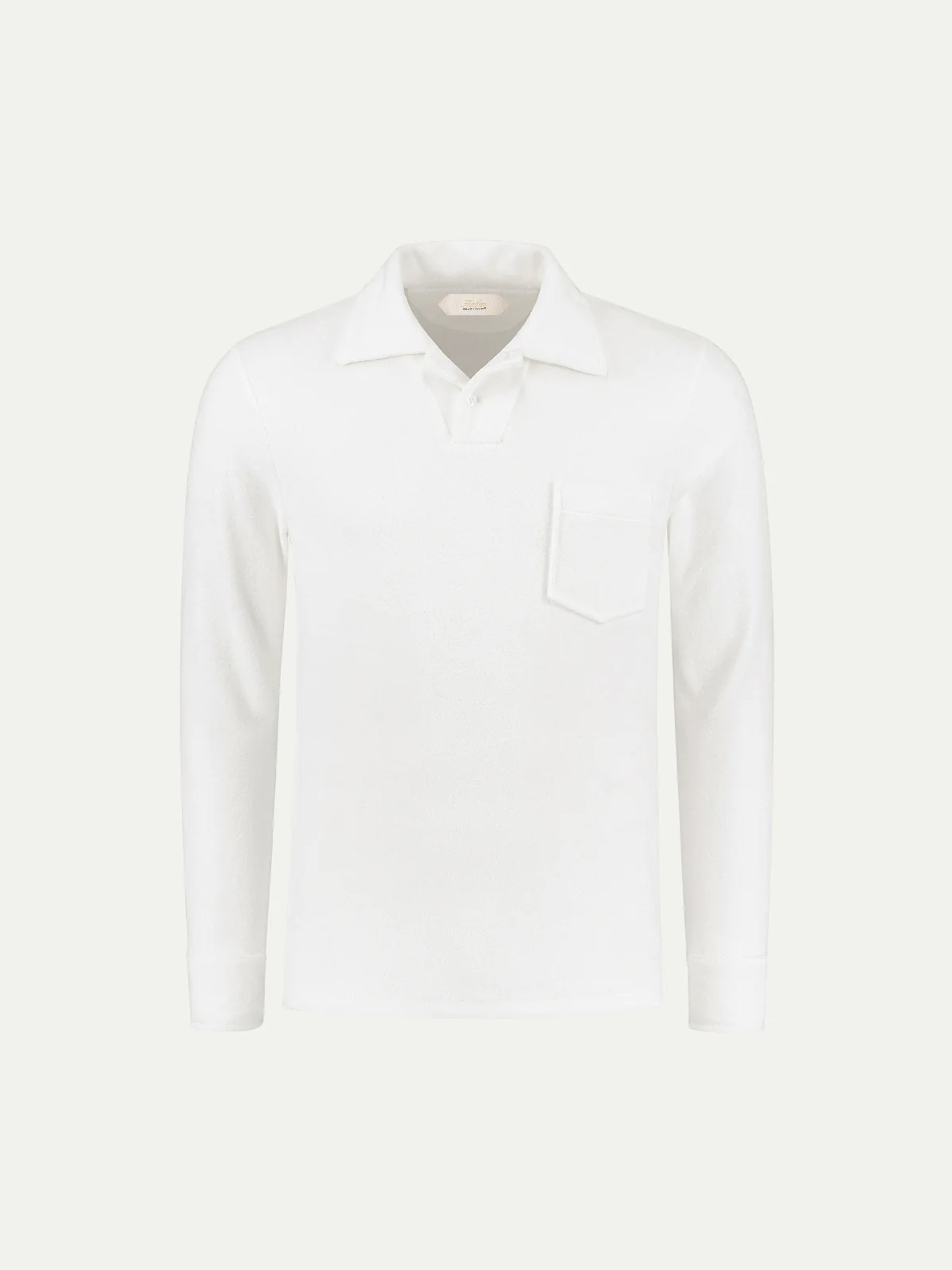 White Terry Towelling Longsleeve Polo
