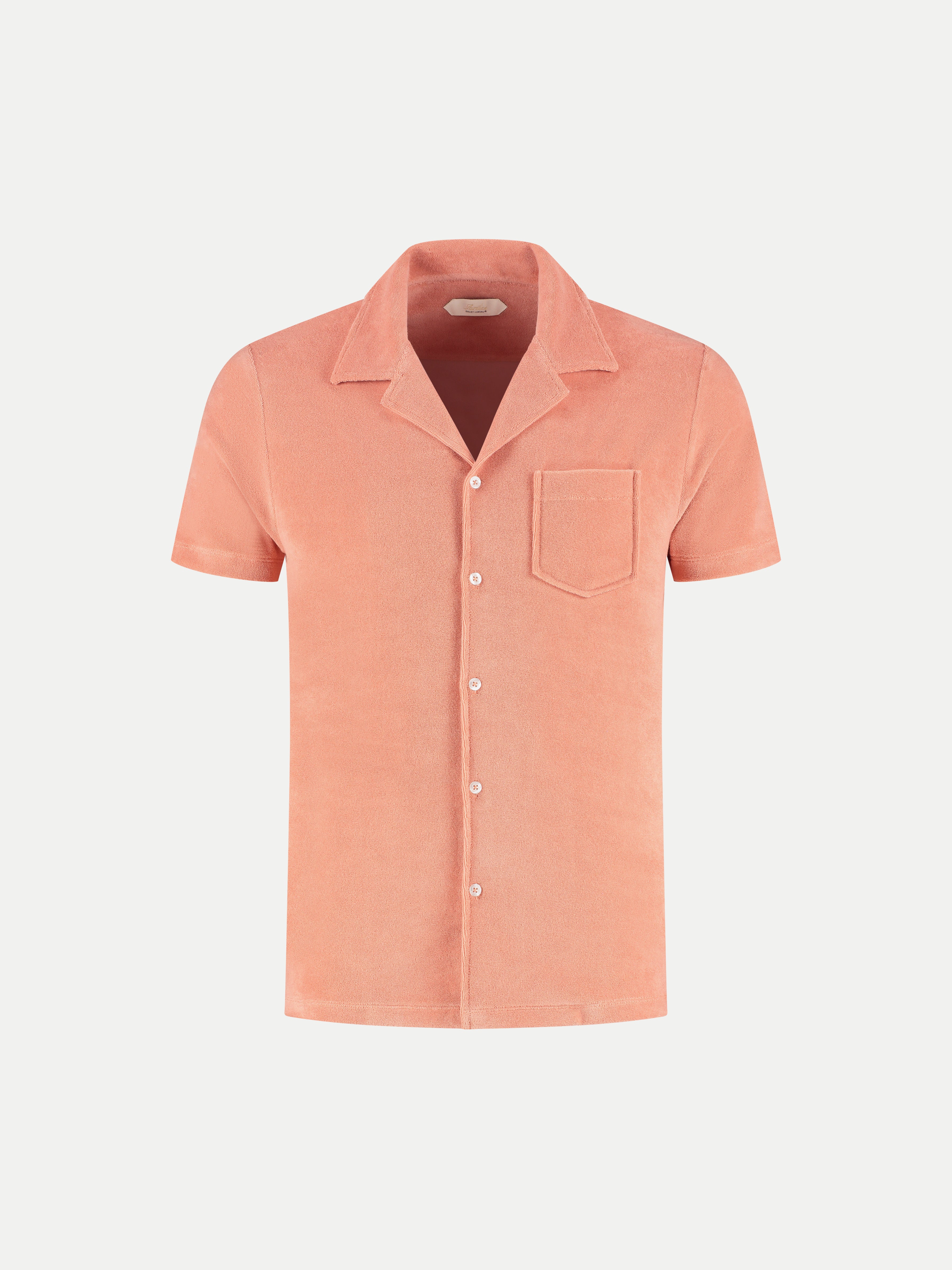 Coral Terry Towelling Resort Shirt