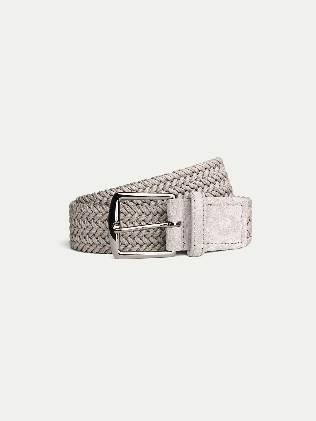 4188 Women\'s Harlow Belt, Greige Suede, Off White O-Ring Suede Belt · Johnnie-O main image 4