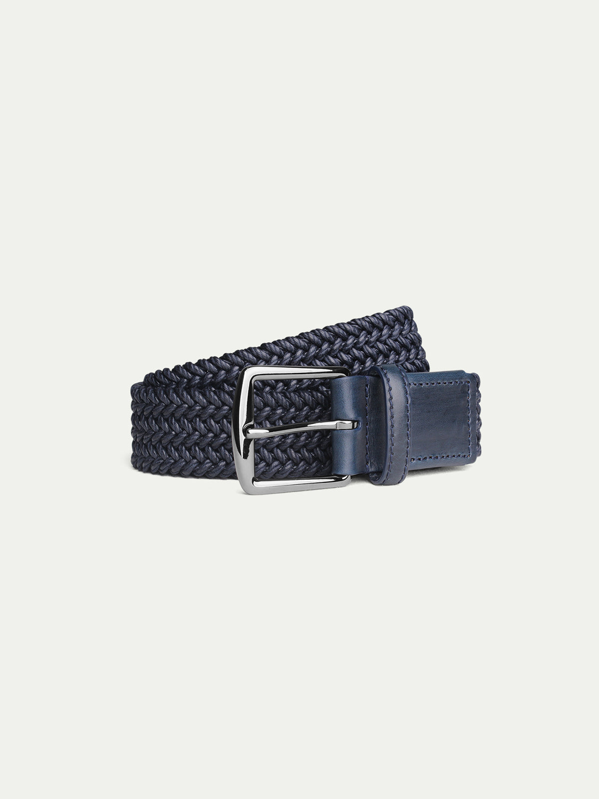 Navy Waxed Cotton Belt Aurelien