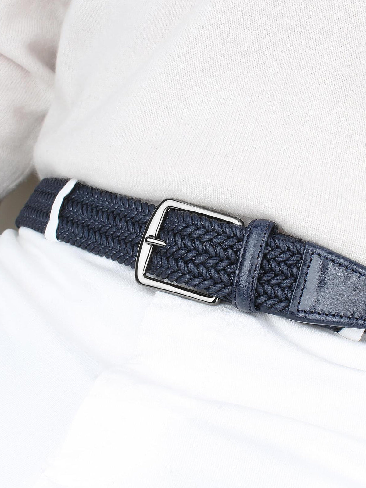 Navy Waxed Cotton Belt
