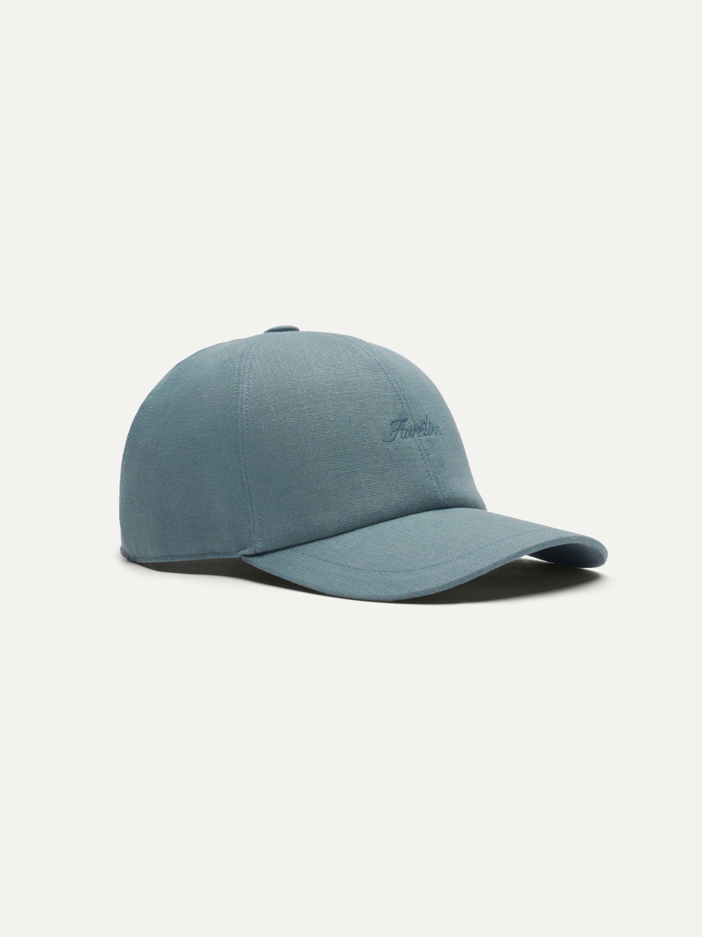 Sea Green Linen Baseball Cap