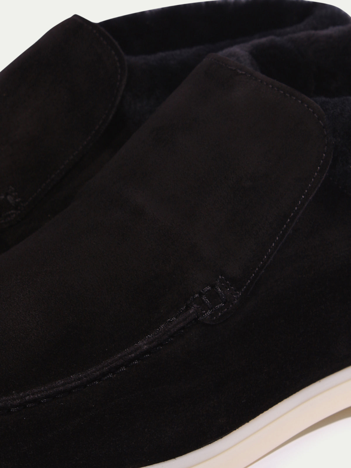 Black City Loafer with Shearling Aurelien