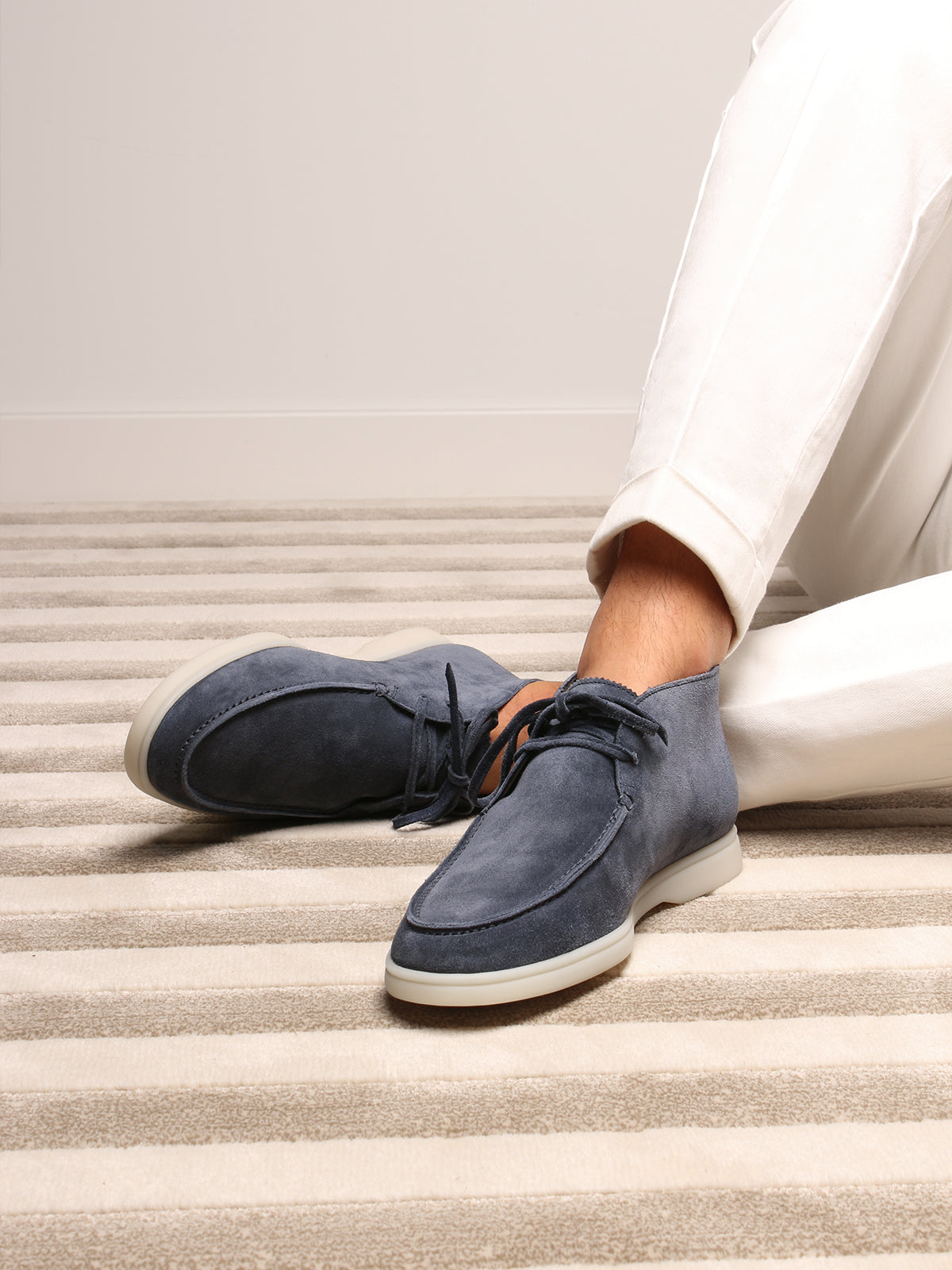 Steel Blue Suede Desert Boot Aurelien