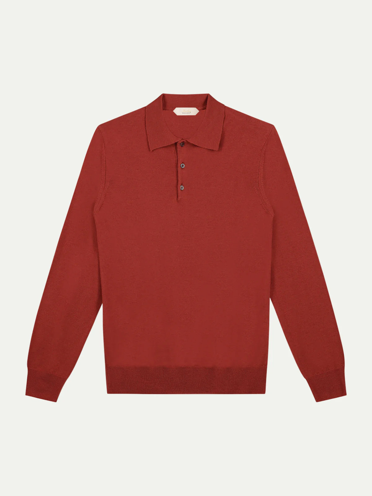 Extrafine Merino Polo Burnt Sienna