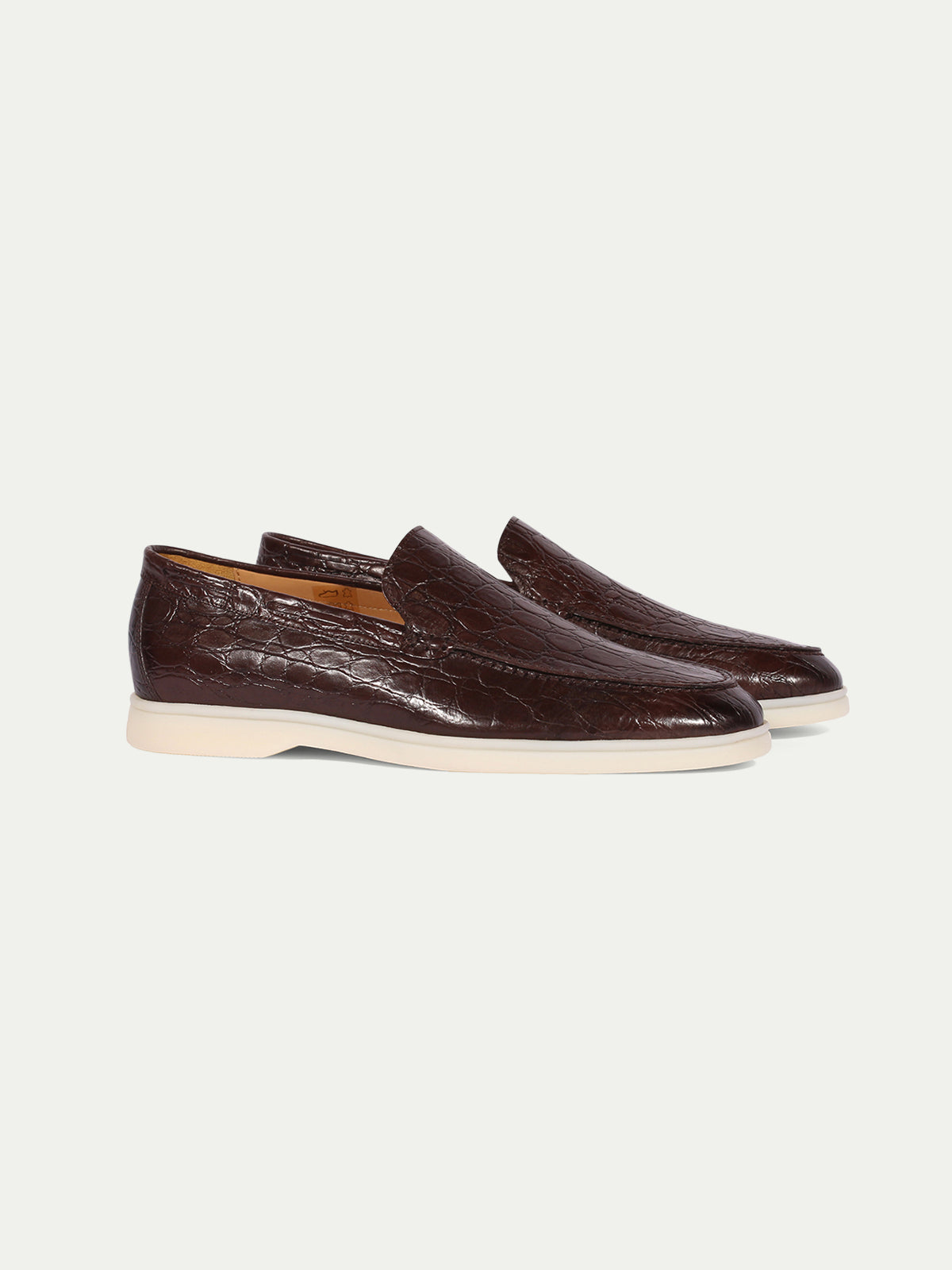 Aurélien Brown Crocodile Yacht Loafers