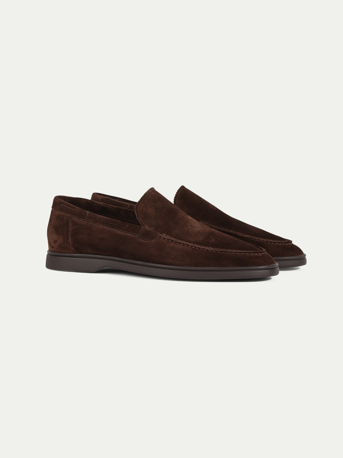 Aurélien | Chocolate Suede Yacht Loafer Shearling display picture 3