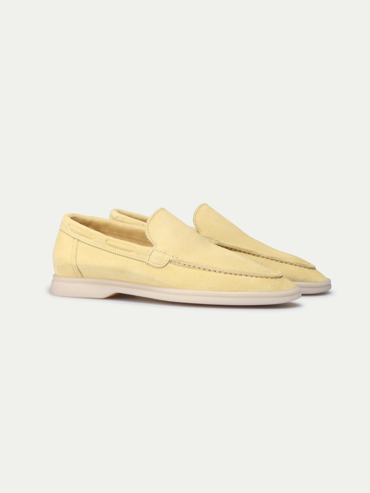 | Pastel Yellow Suede Loafer for Women