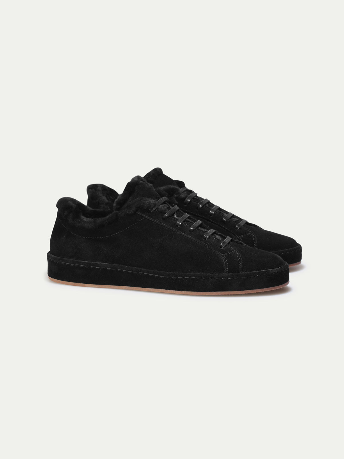 Shearling-lined Black Voyager Sneaker - Main Image
