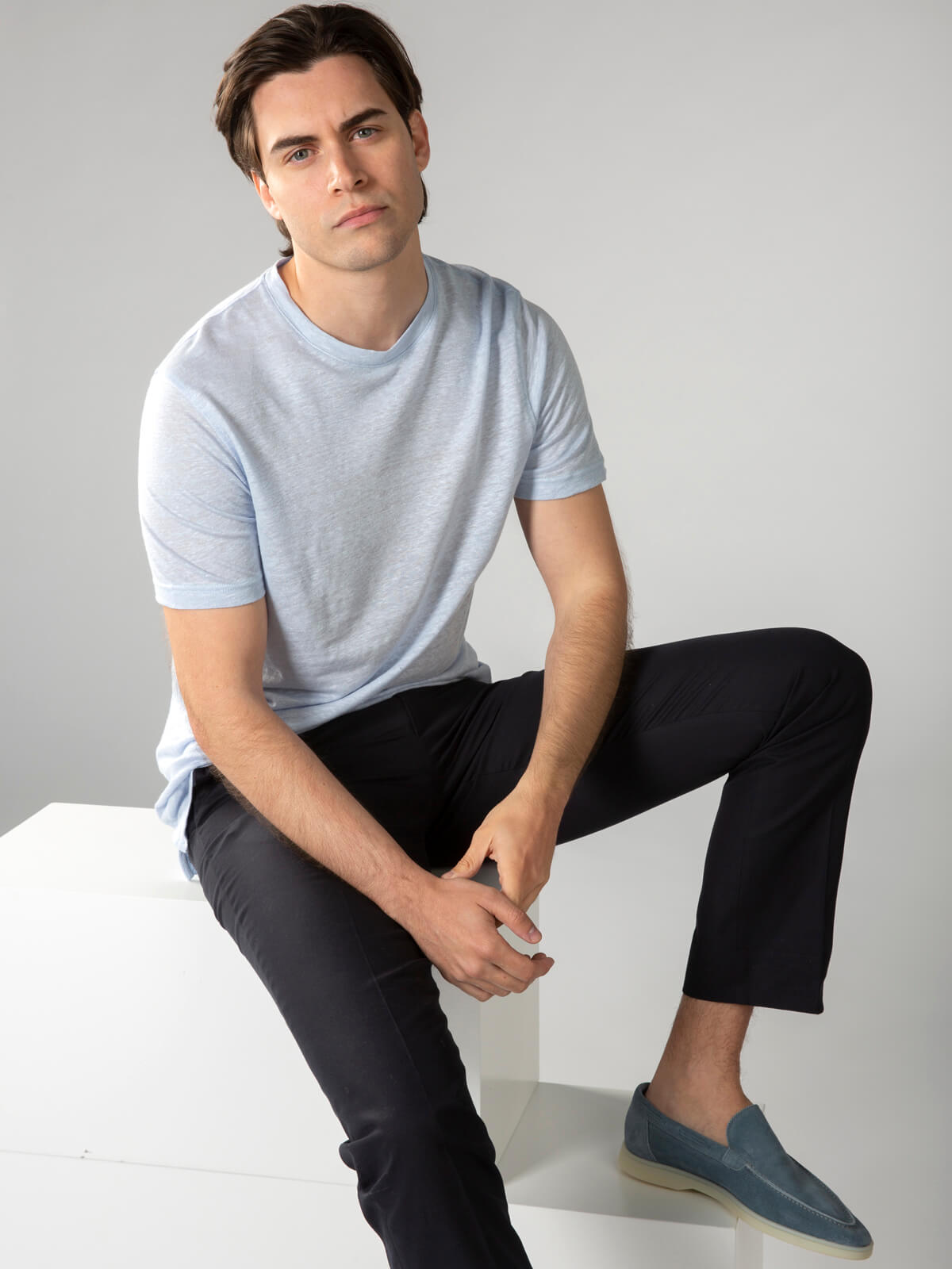 Light Blue Linen T-shirt