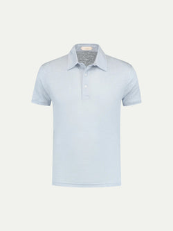 Light Blue Linen Polo Shirt