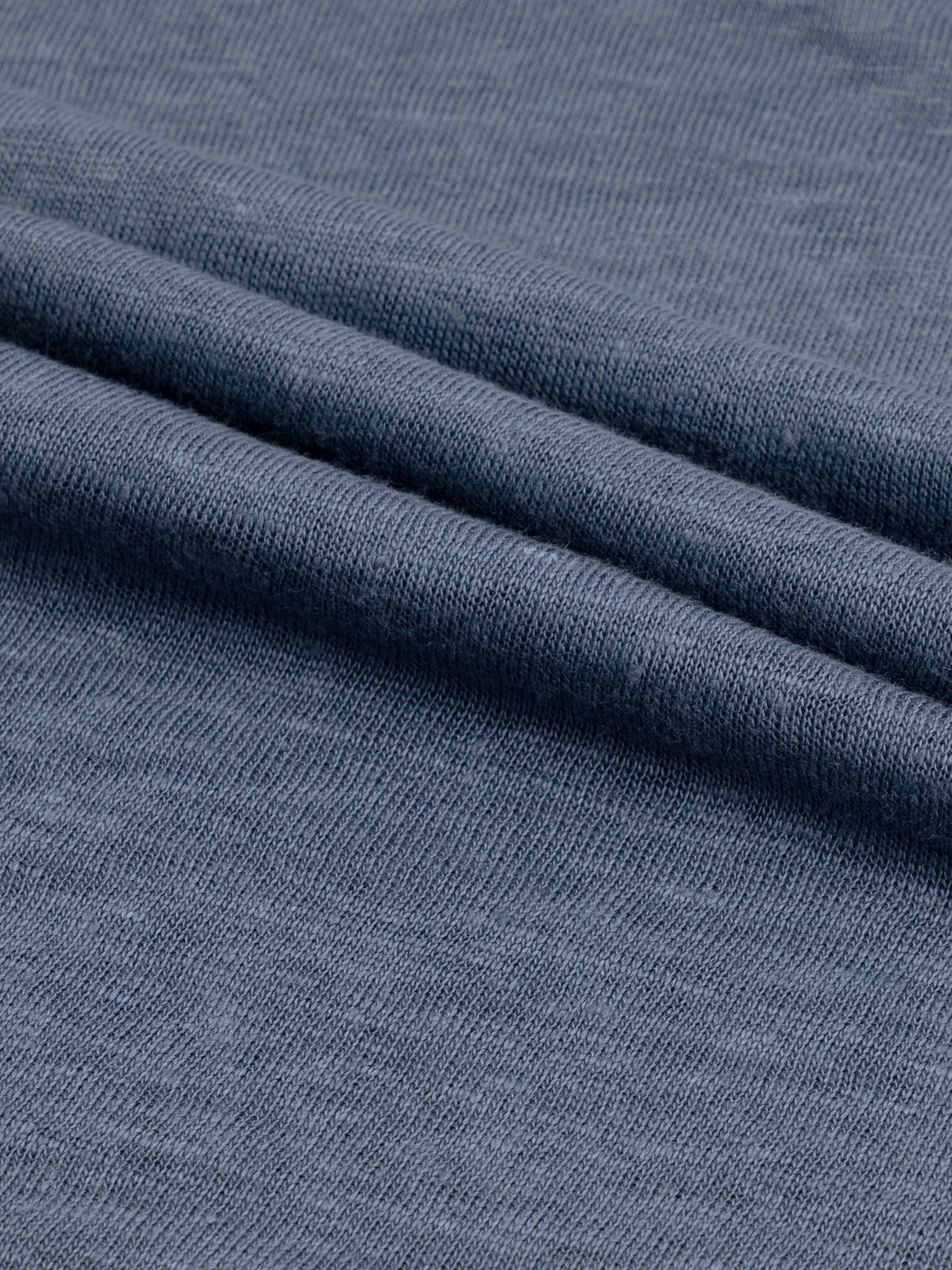 Steel Blue Linen Polo Shirt