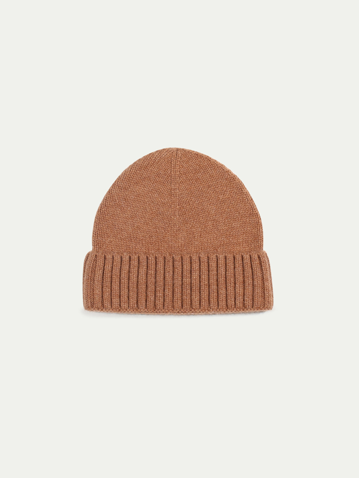 Pure Cashmere Ribbed Beanie Hat