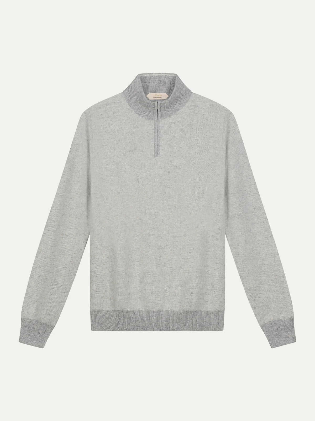Light Grey Jaquard Zipper Sweater