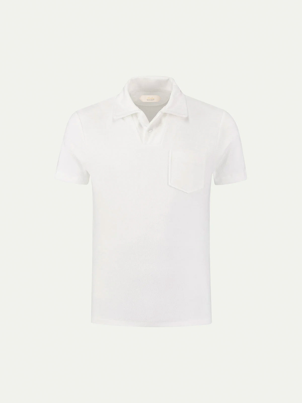 White Terry Towelling Polo Shirt