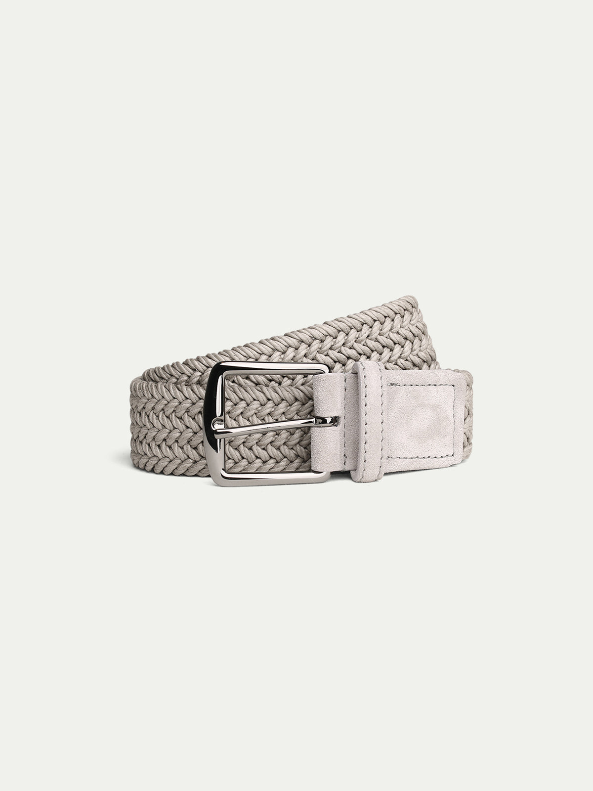 Grey Two Tone Woven Cotton Belt - Belts