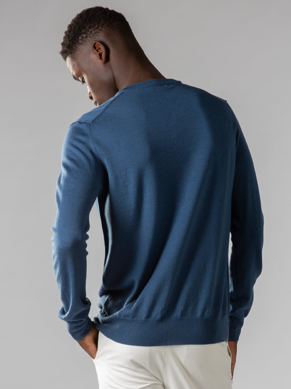 Merino V-Neck Pullover Petrol