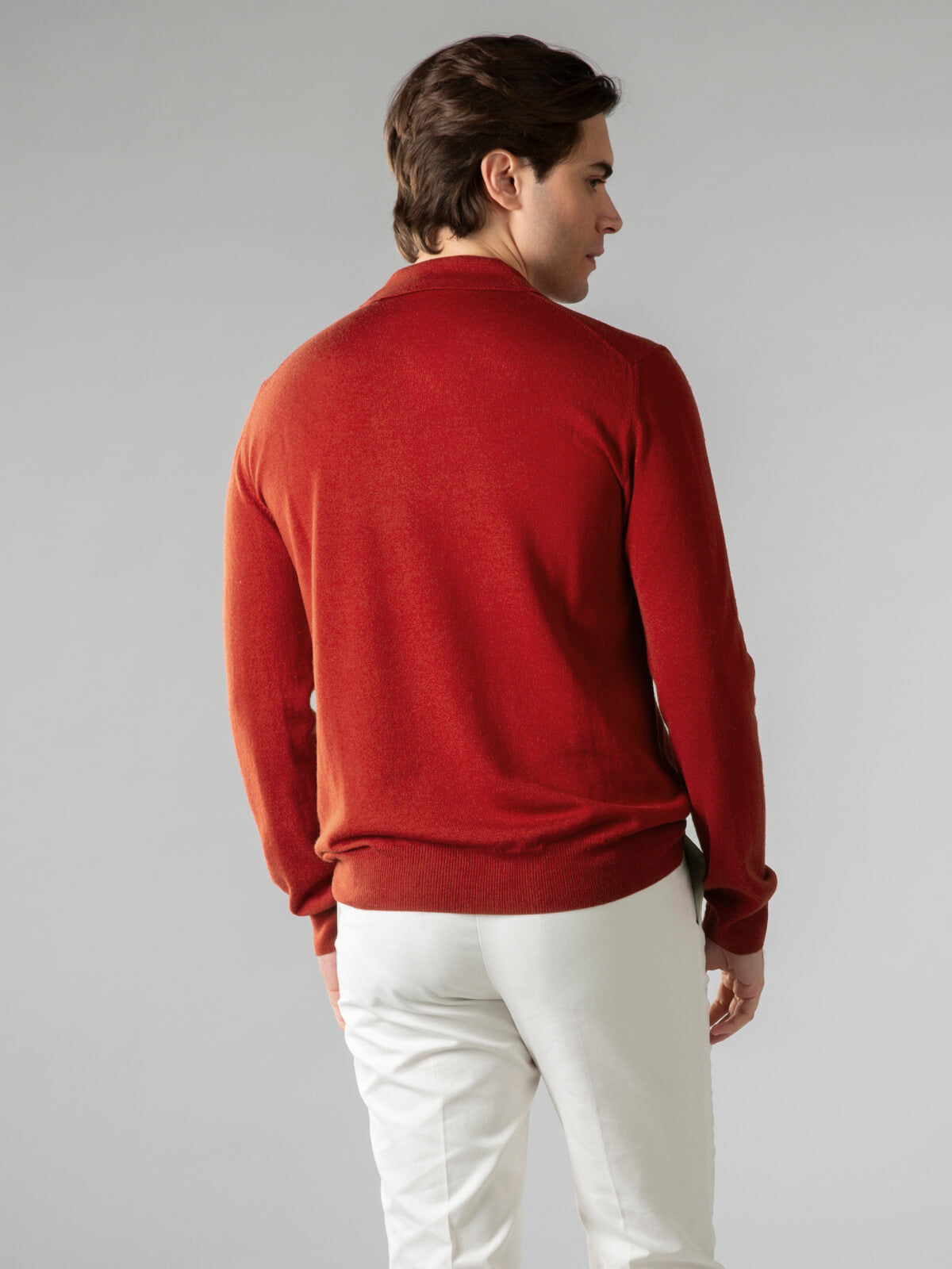 Merino Strickpolo Burnt Sienna