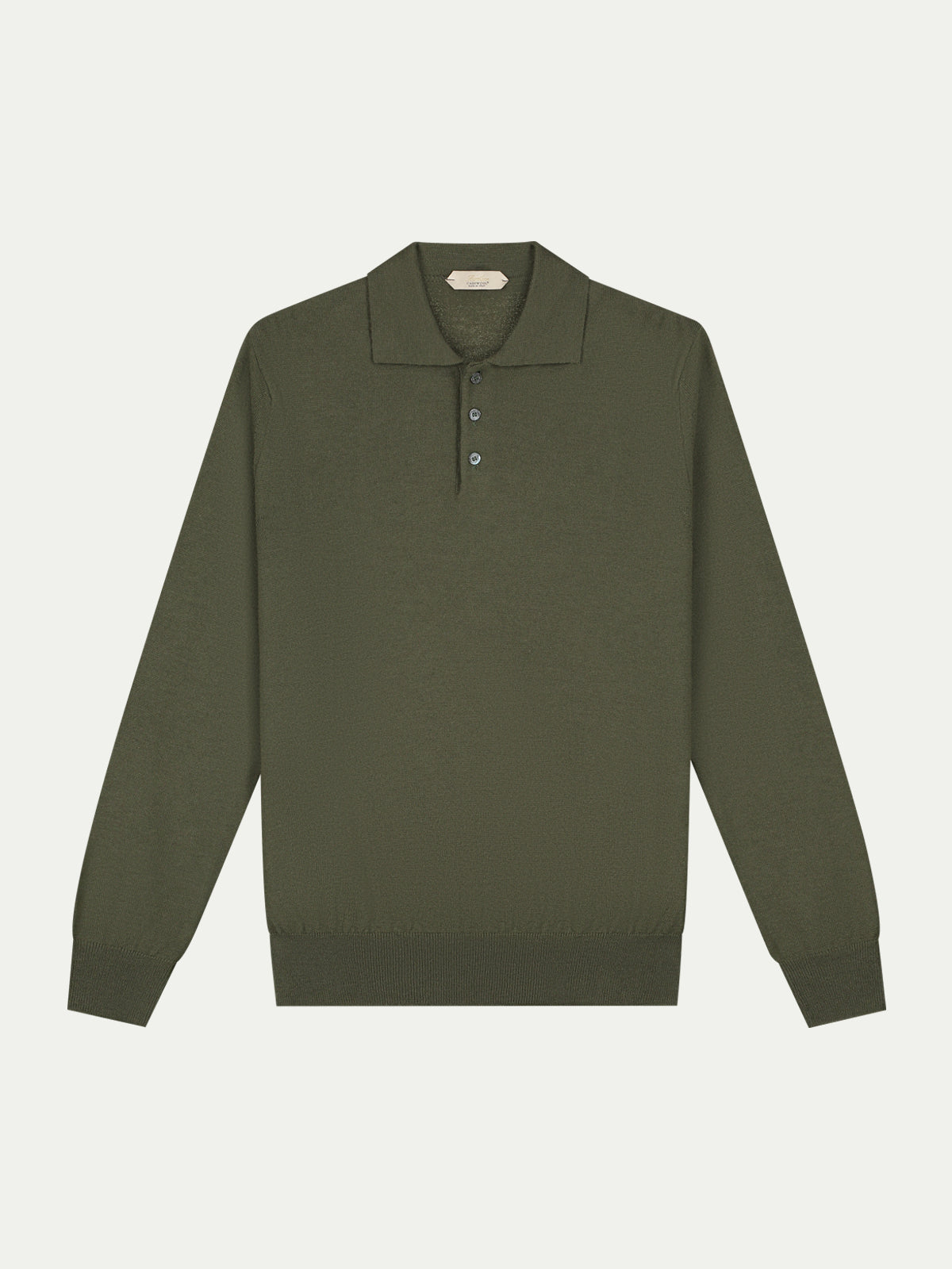 Extrafine Merino Polo Olive