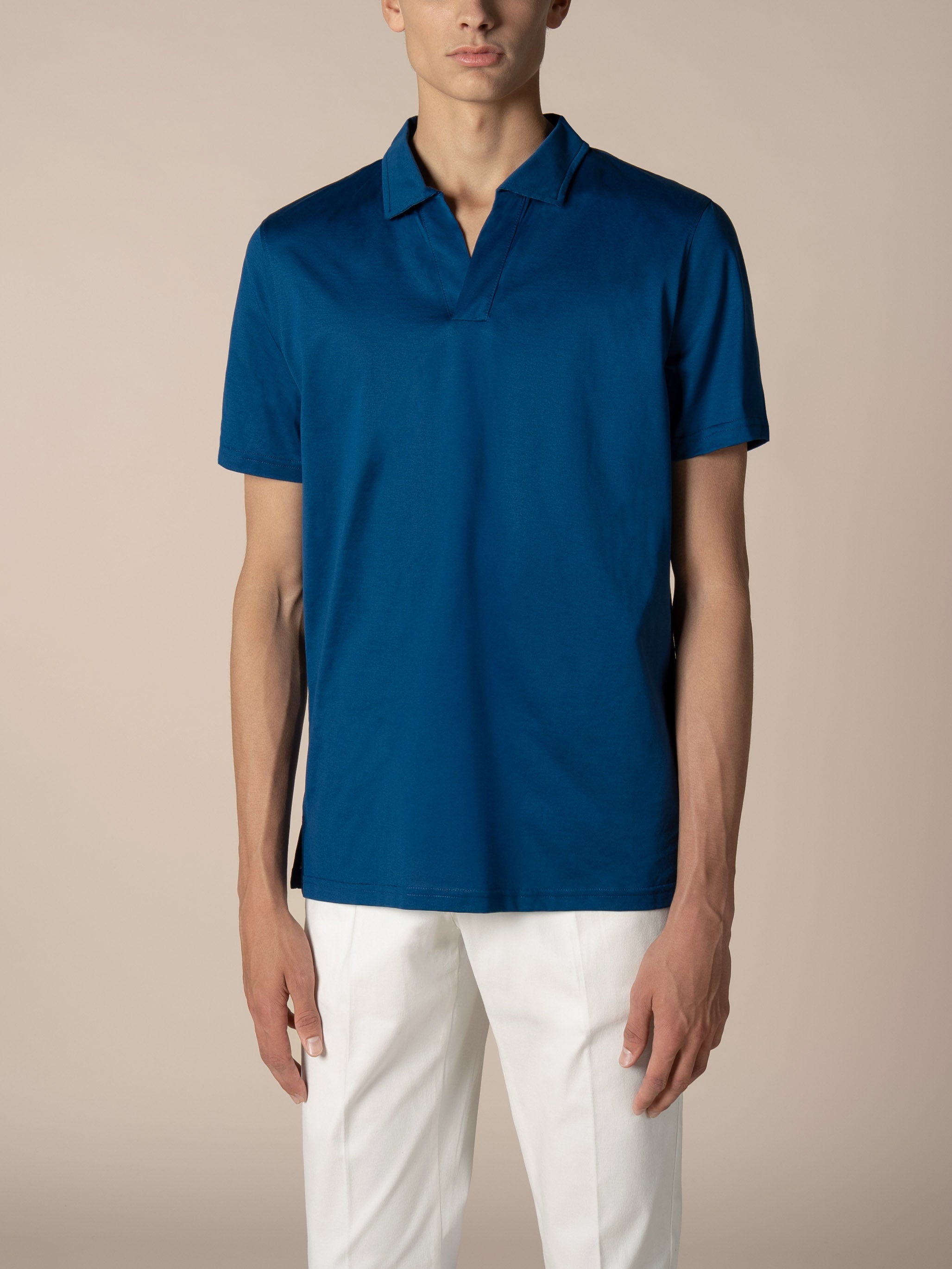 Ultramarine Buttonless Polo Shirt