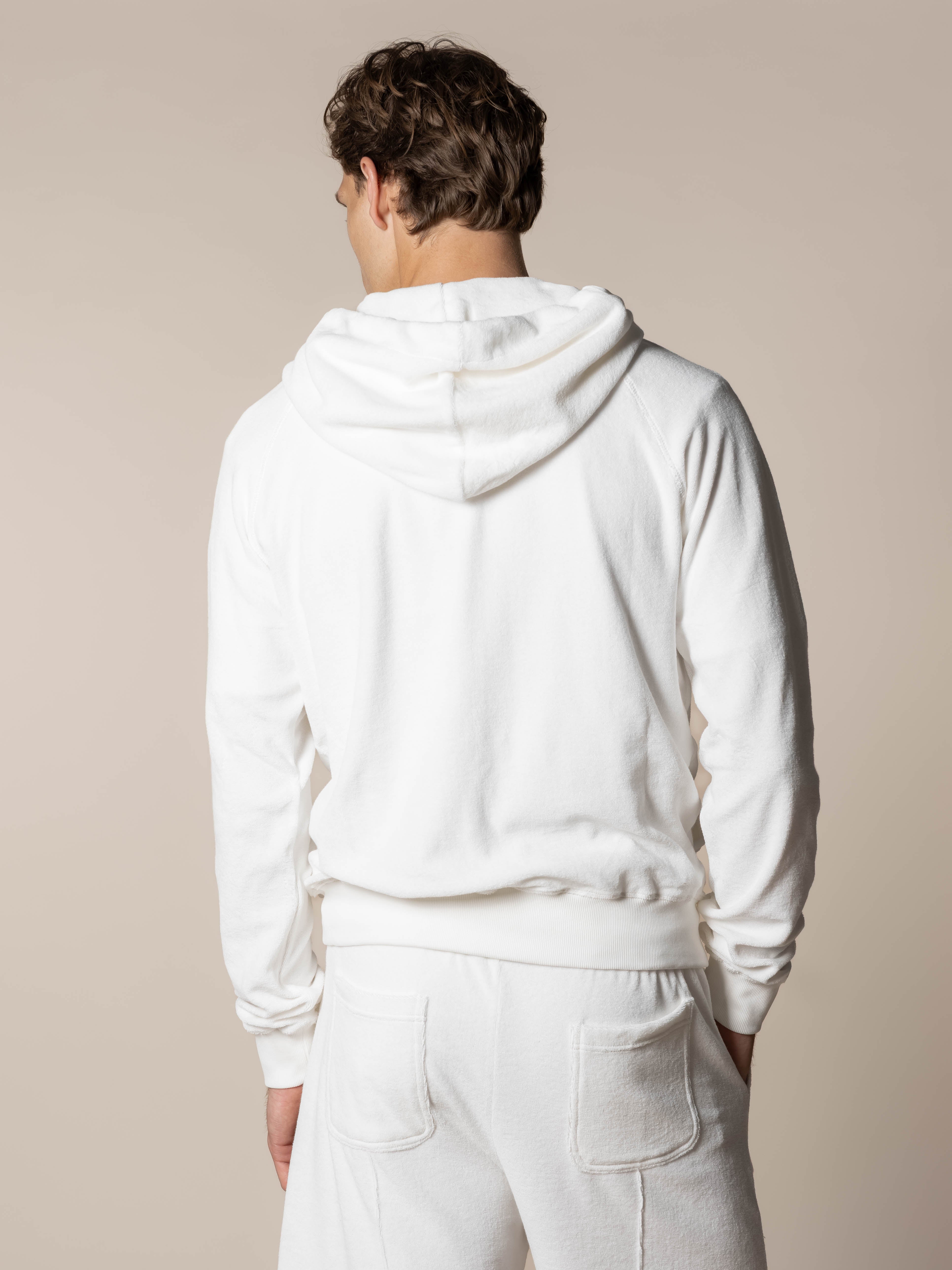 White Terry Towelling Zipper Vest