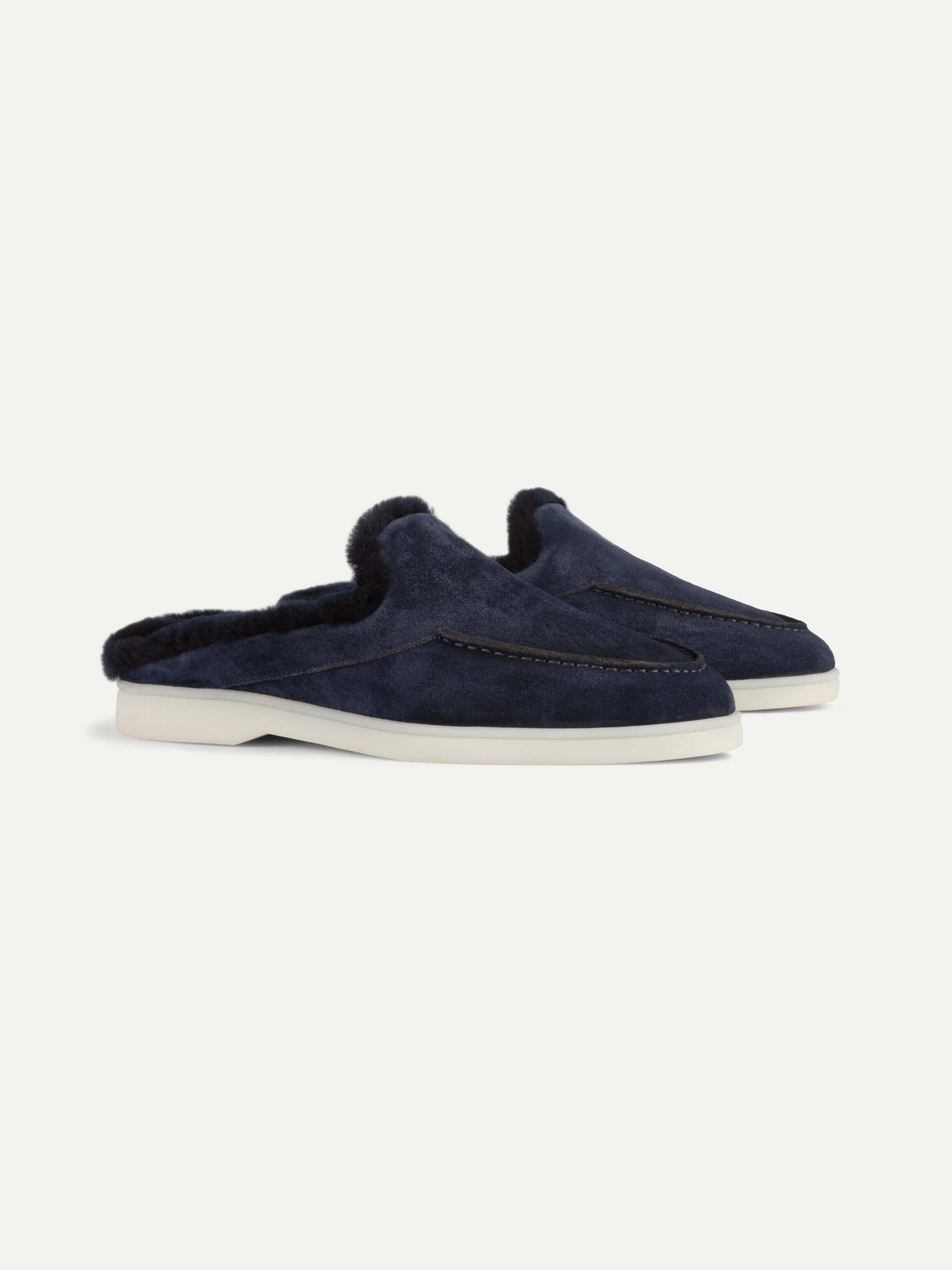 Lady Navy Fur Yacht Slipper