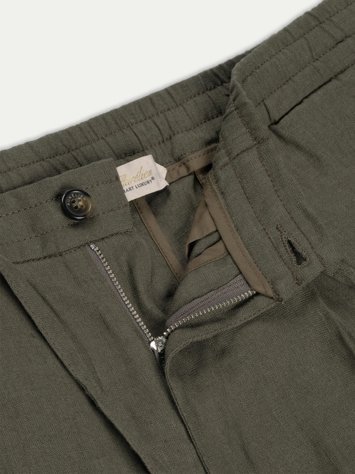 Olive Linen Seaside Trousers