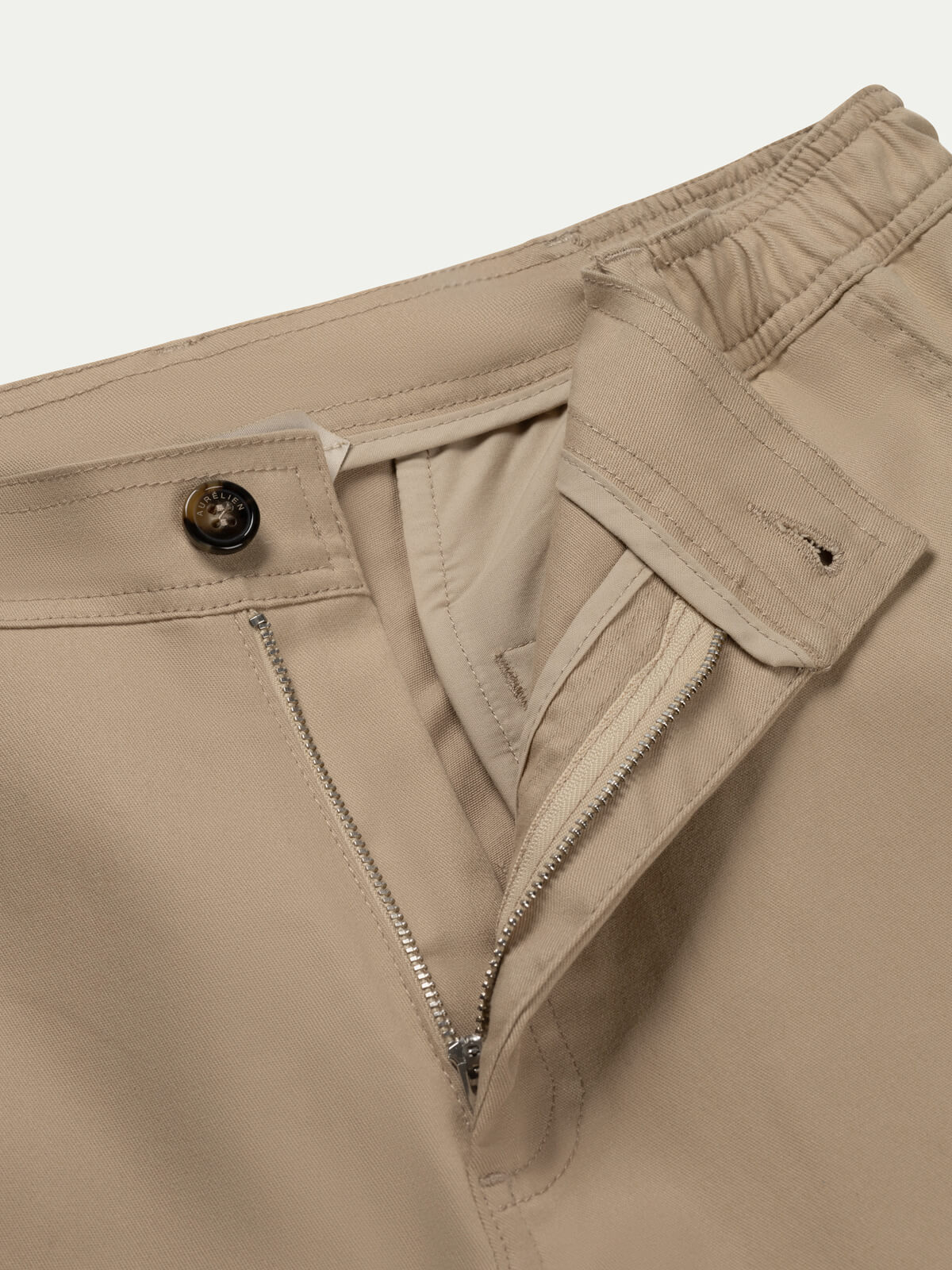 Dark Beige Cotton Seaside Shorts