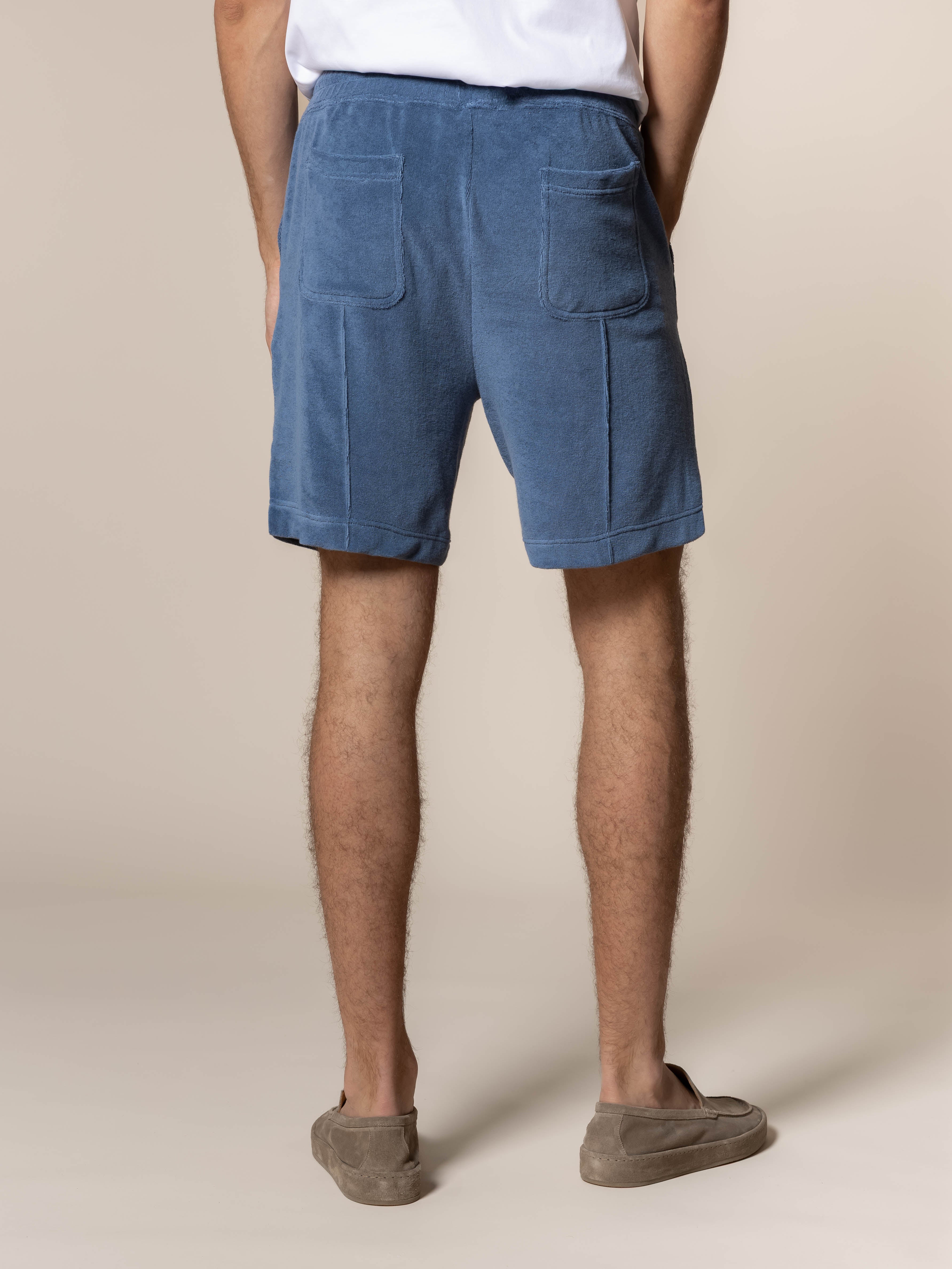 Steel Blue Terry Towelling Leisure Shorts