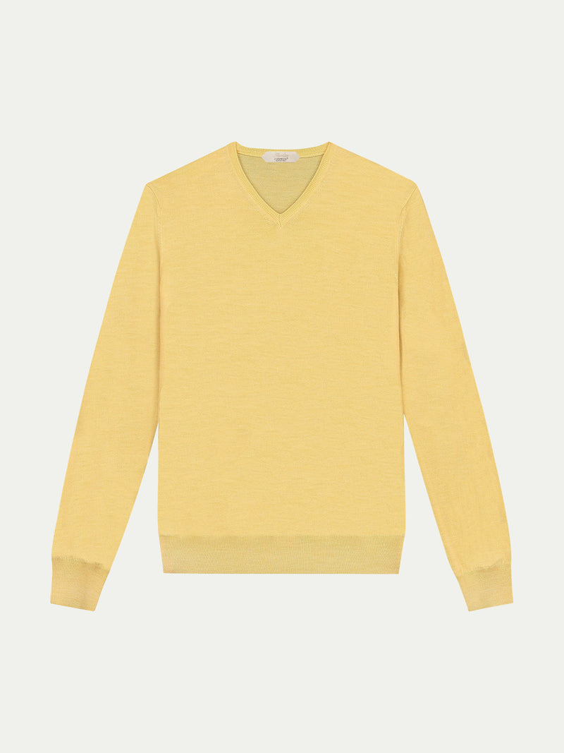 Merino V-Neck Pullover Gelb