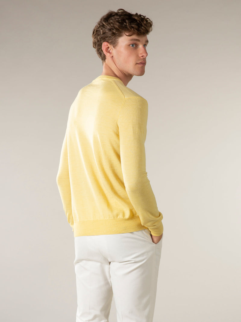 Merino V-Neck Pullover Gelb