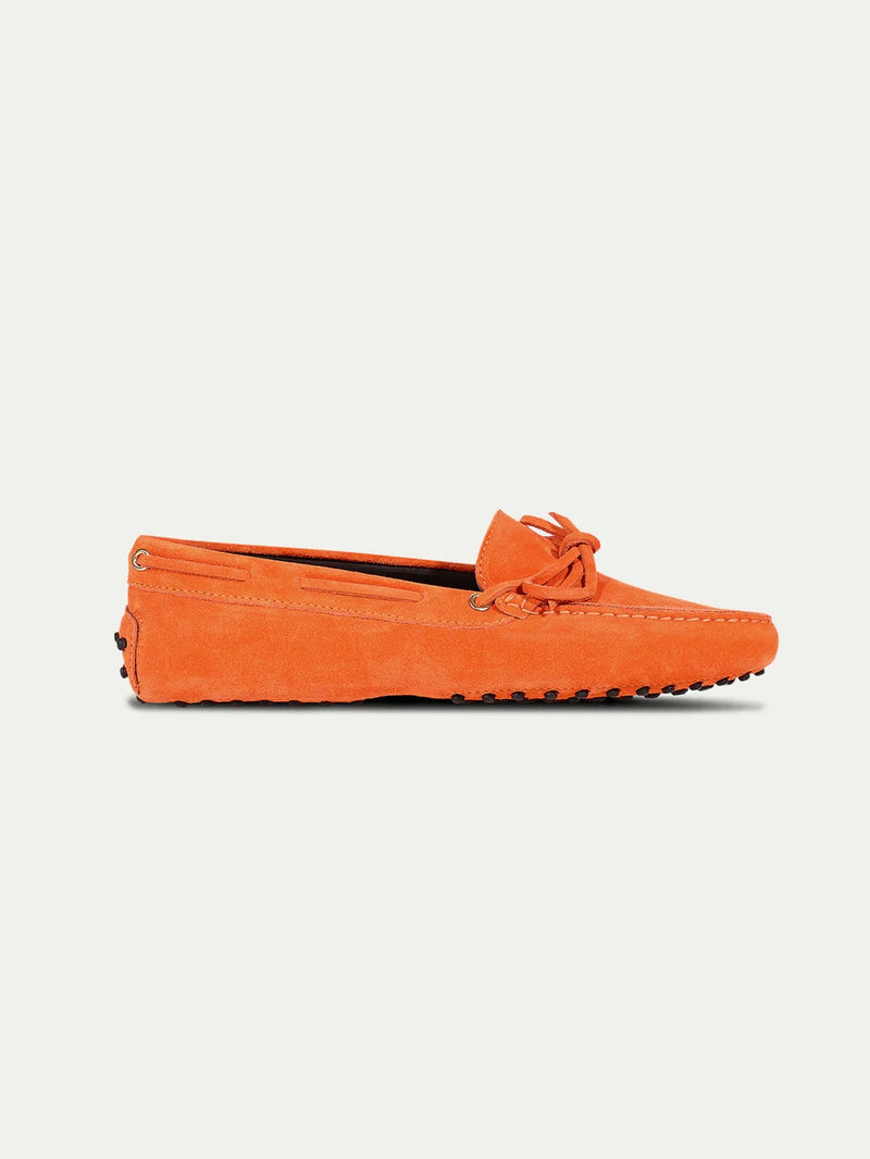 Mokassins aus Veloursleder Orange