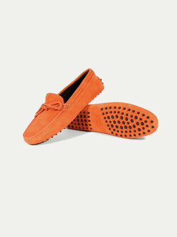 Mokassins aus Veloursleder Orange