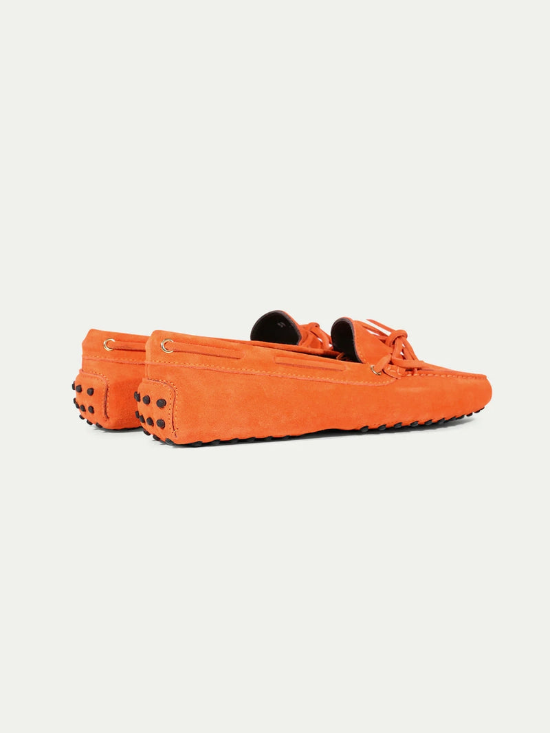 Mokassins aus Veloursleder Orange