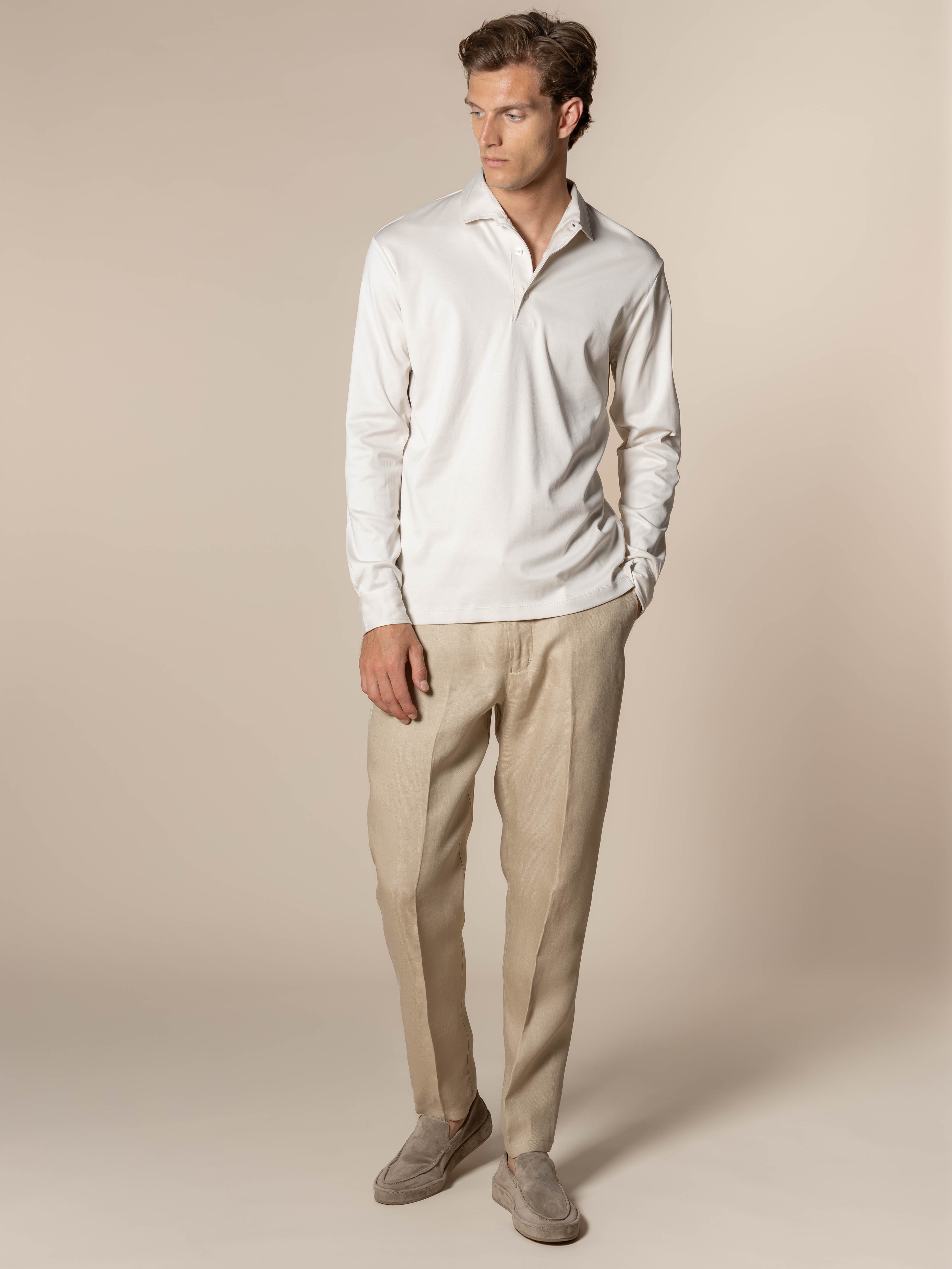 AUR1 Longsleeve Polo Ecru
