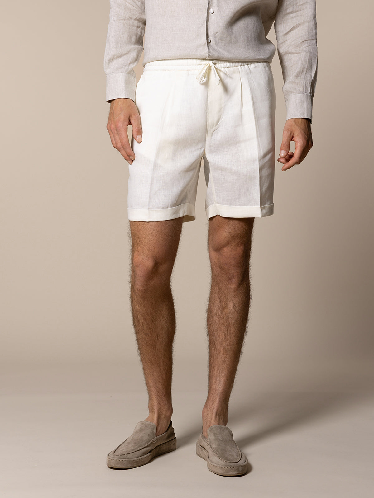 Ecru Linen Seaside Shorts