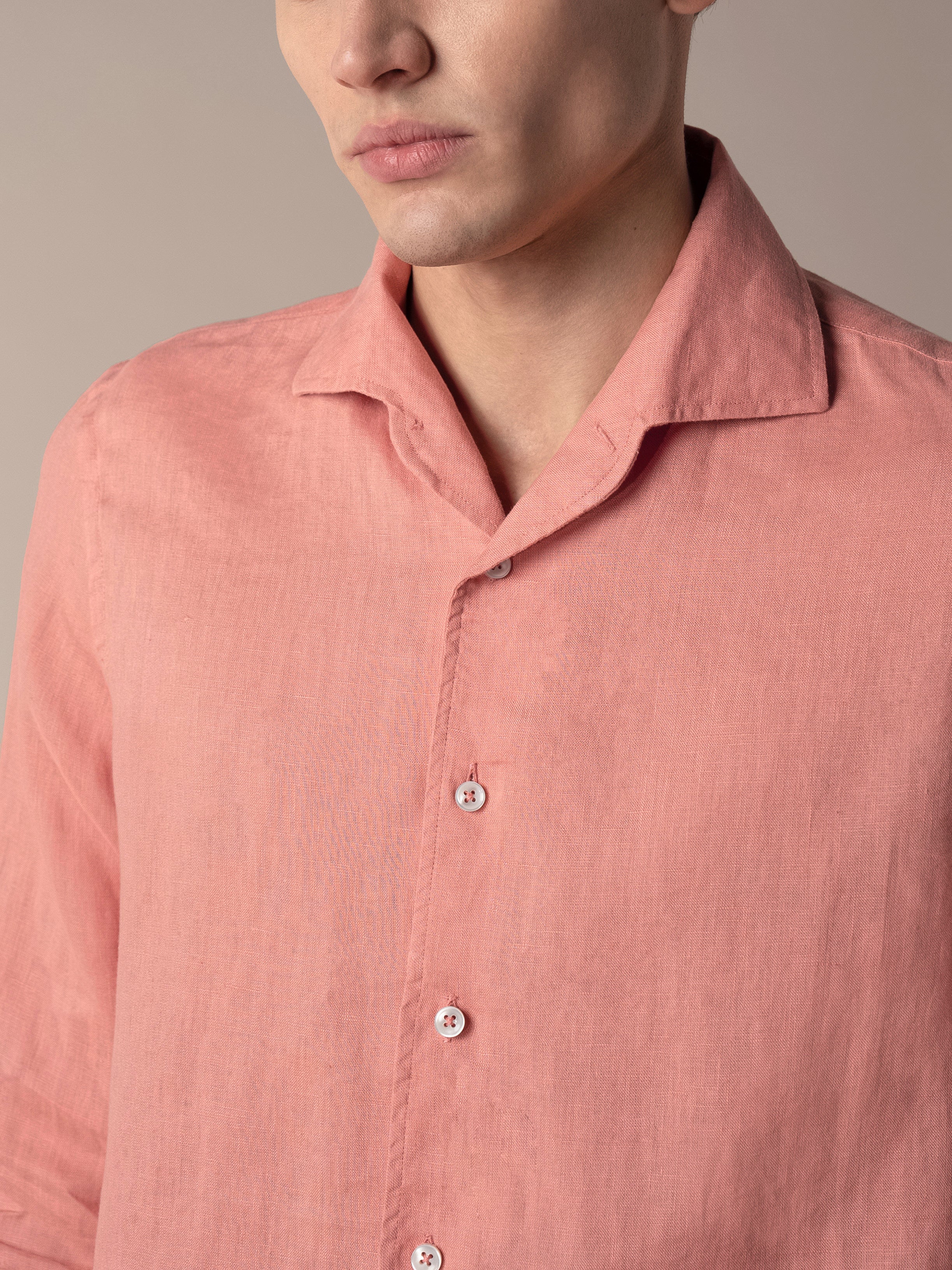 Coral Linen Seaside Shirt