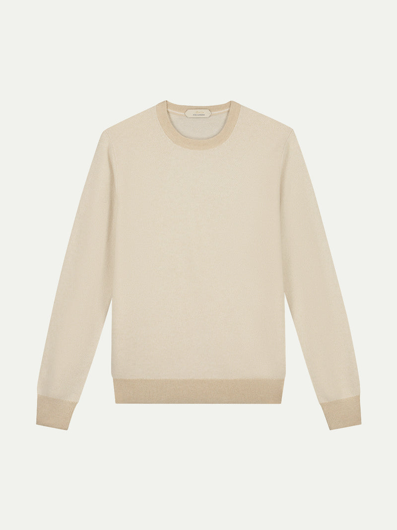 Light Beige Jacquard Crew