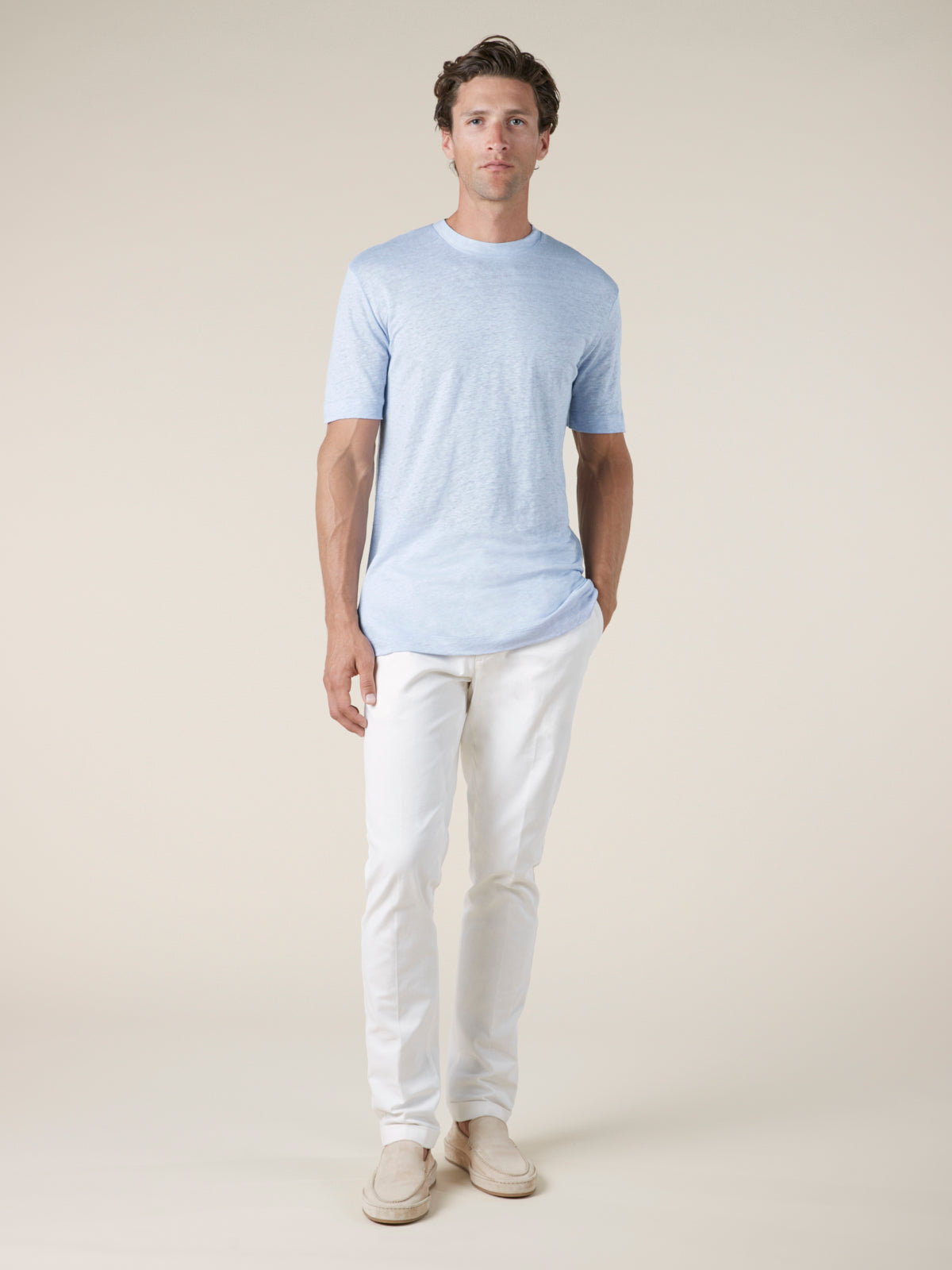 Light Blue Linen City T-shirt