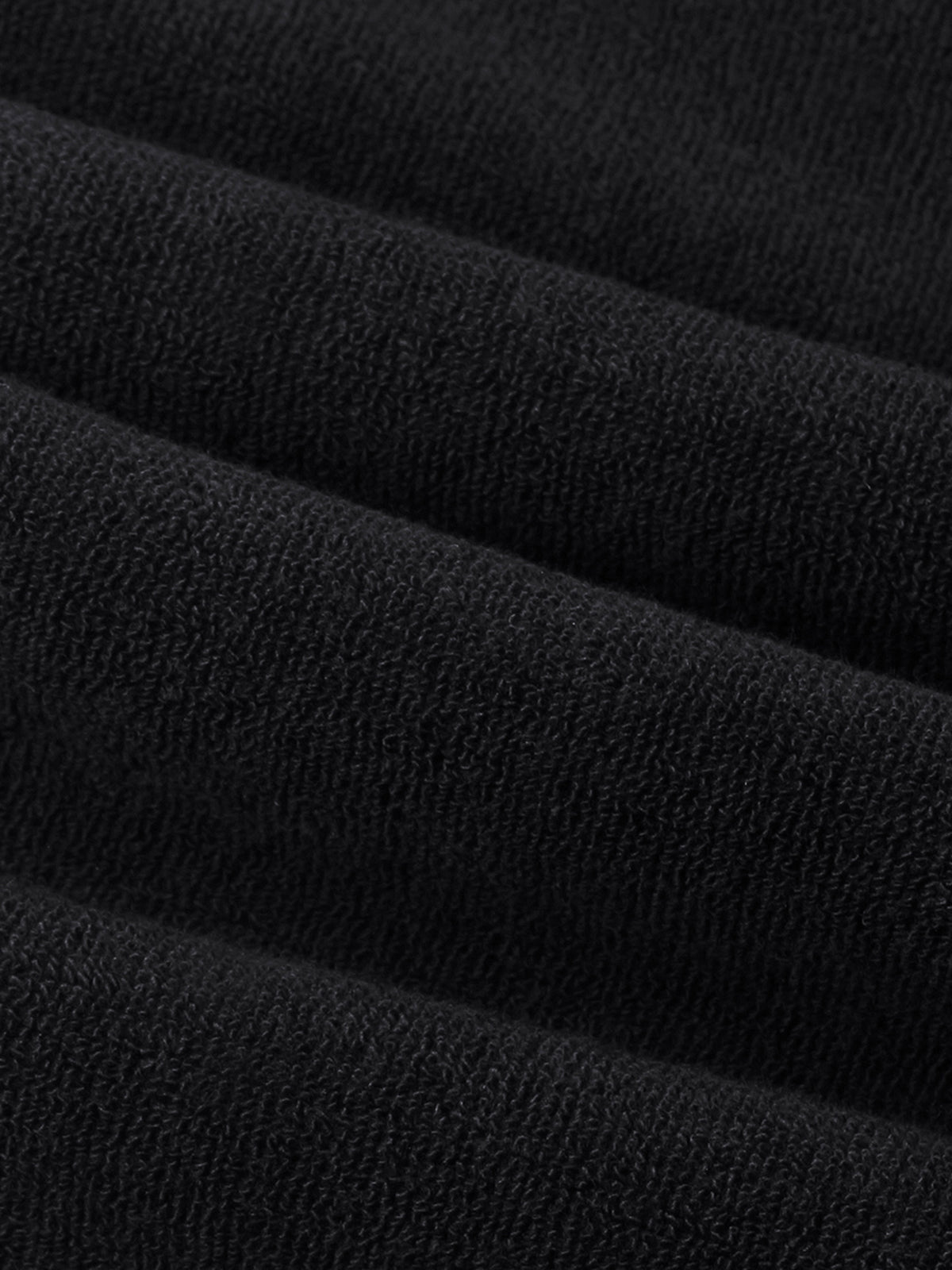 Frottee R-Neck T-Shirt Schwarz