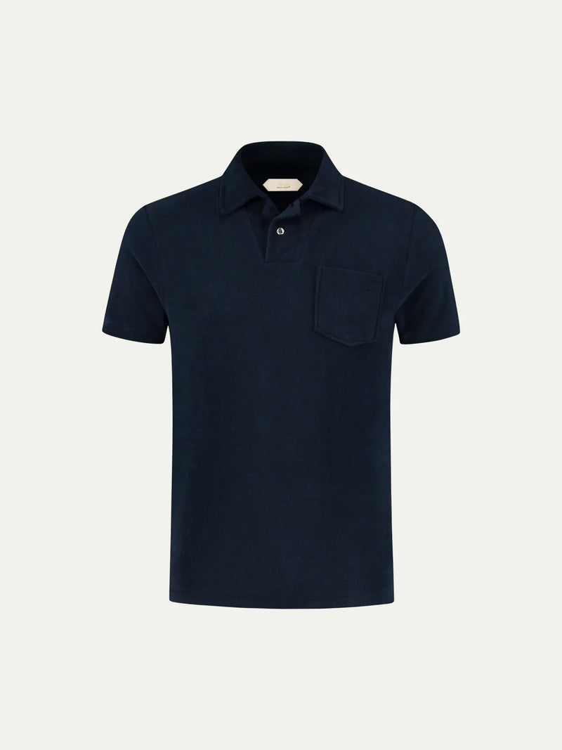 Frottee-Poloshirt 'Terry' Navy