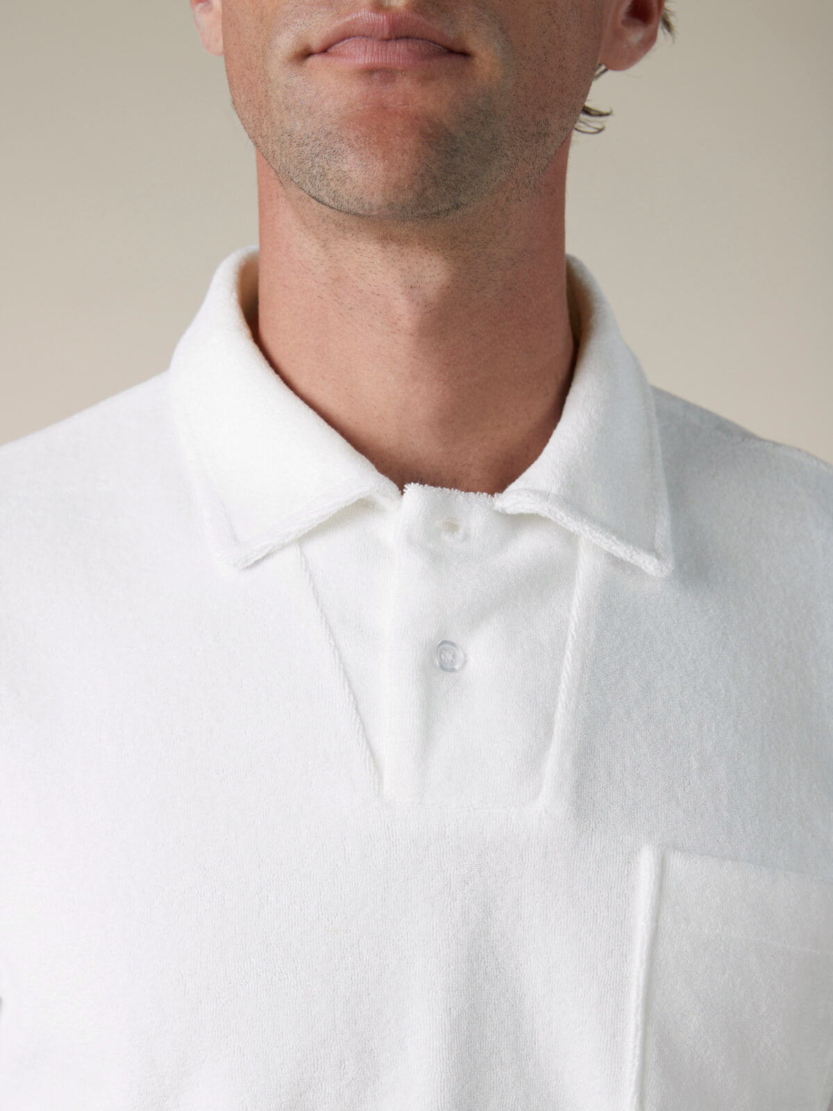 Frottee-Poloshirt 'Terry' Weiß