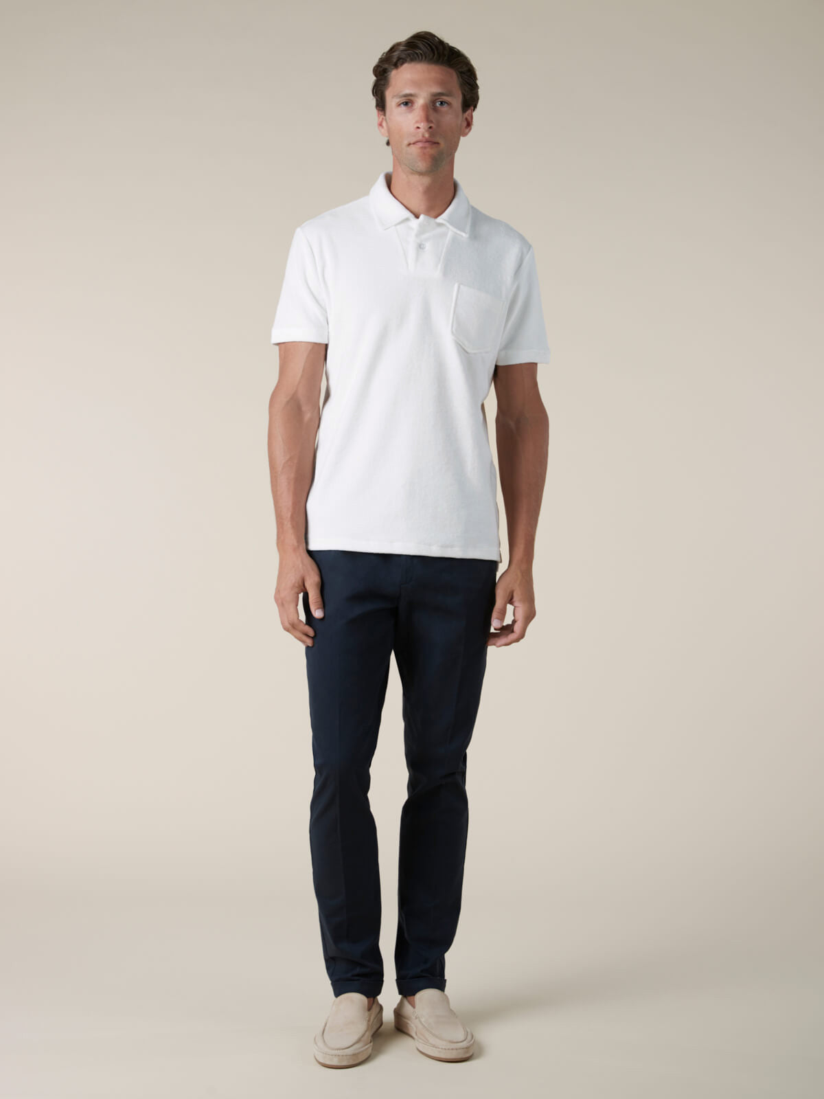 Frottee-Poloshirt 'Terry' Weiß