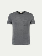 Frottee R-Neck T-Shirt Dunkelgrau