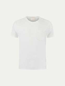 Frottee R-Neck T-Shirt Weiß